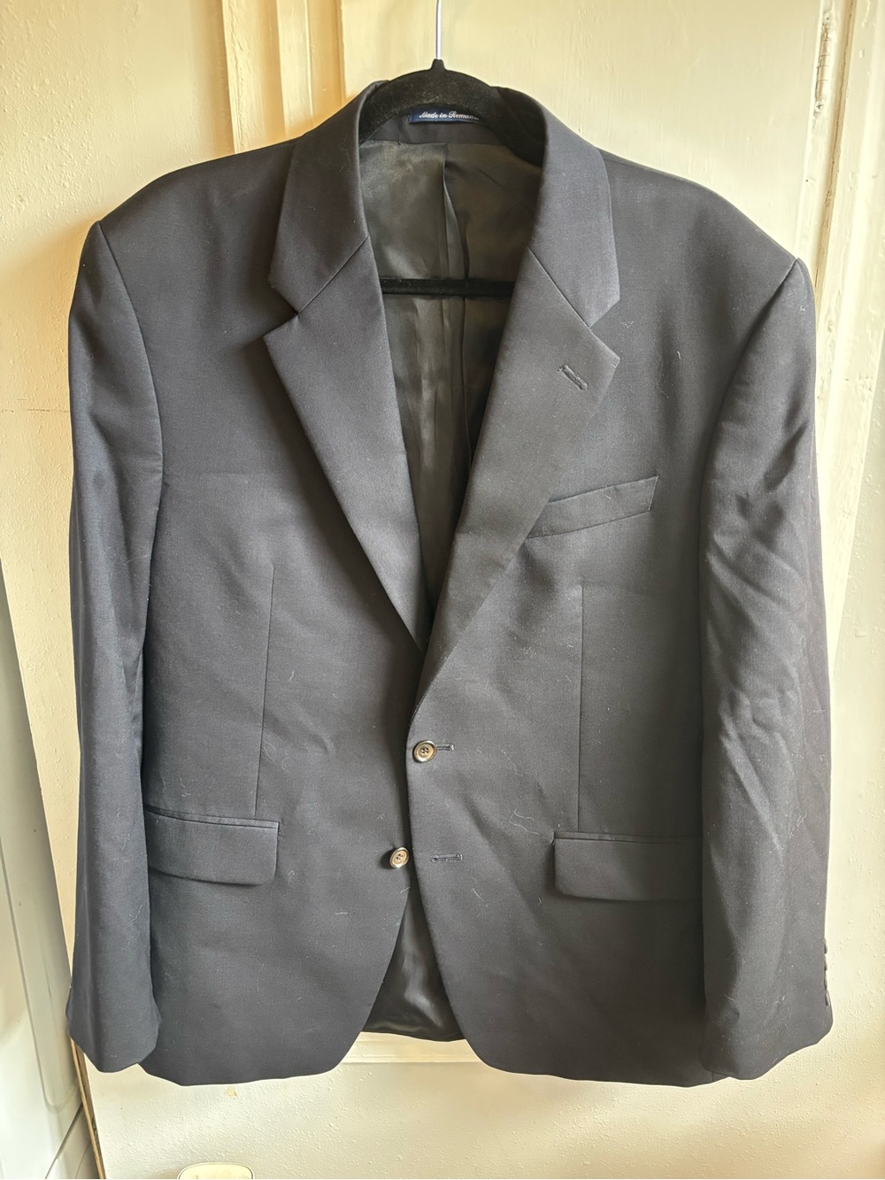 Ralph Lauren Black Two-Button Notch Lapel Wool Blazer